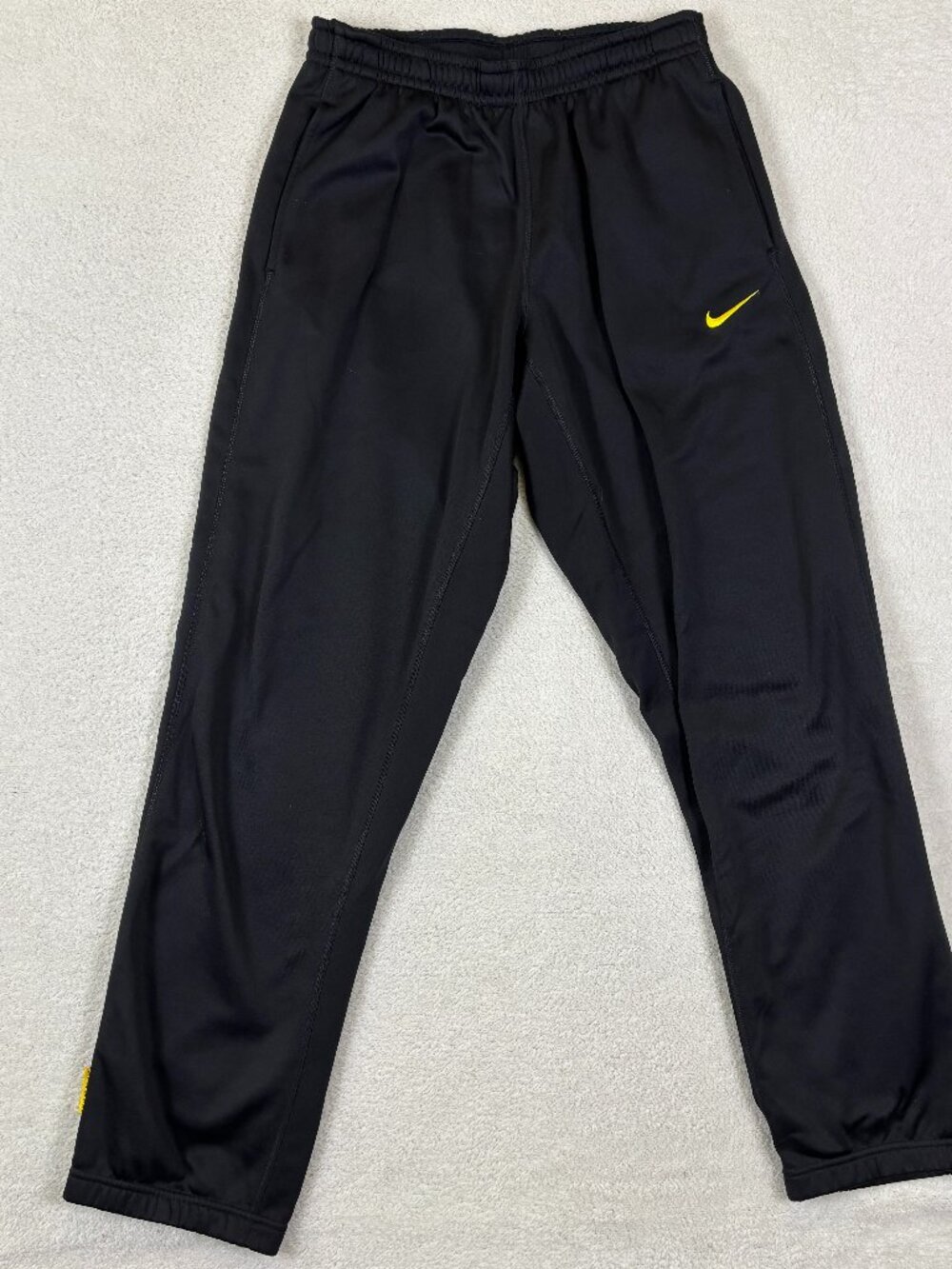 Y2K NIKE LIVESTRONG Track Pants Mens Sz M Black Yellow Swoosh Sweatpants 2000s